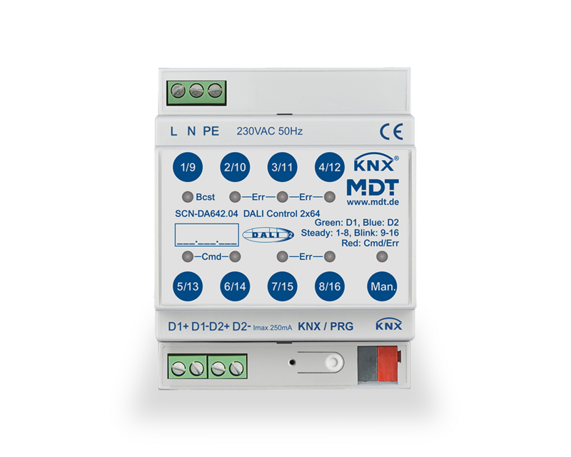 MDT Technologies DALI Control 2x 64 Gateway 4TE, Reiheneinba – Produktbild 1 (Hersteller)