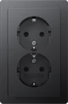 Berker Doppelsteckdose SCHUKO Q.1 anthrazit samt 47596086