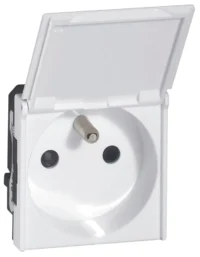 Legrand 278149L Steckdose F/B Std Klappdeckel. erhöht Berührungsschutz Mosaic ultraweiß