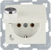 Berker SCHUKO-Steckdose weiß/glänz Schraub-Liftklemmen 41638982