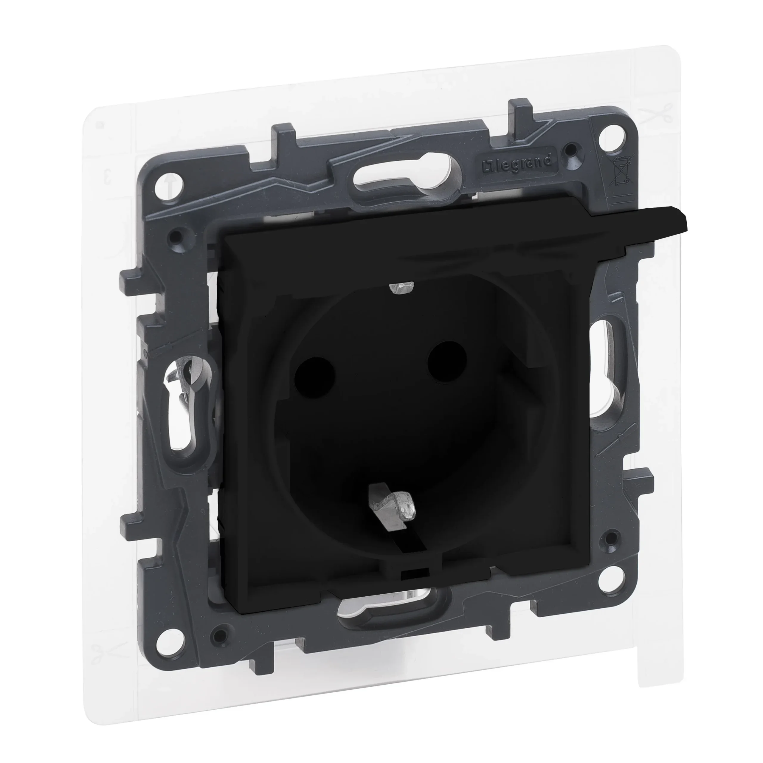 Legrand Legrand 863523 Schuko Steckdose IP44 erhöht Berührungsschutz Niloe Step schwarz