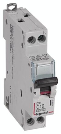 Legrand 407740 DX3 LS-Schalter C 10A 1-polig+N 6kA 230VAC 1TE