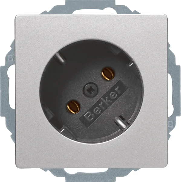 Berker Berker SCHUKO-Steckdose alu/samt 45° 47276084