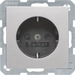 Berker SCHUKO-Steckdose alu/lackiert mit BSF+erhöht BS 41496084