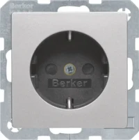 Berker SCHUKO-Steckdose alu/lackiert mit BSF+erhöht BS 41496084