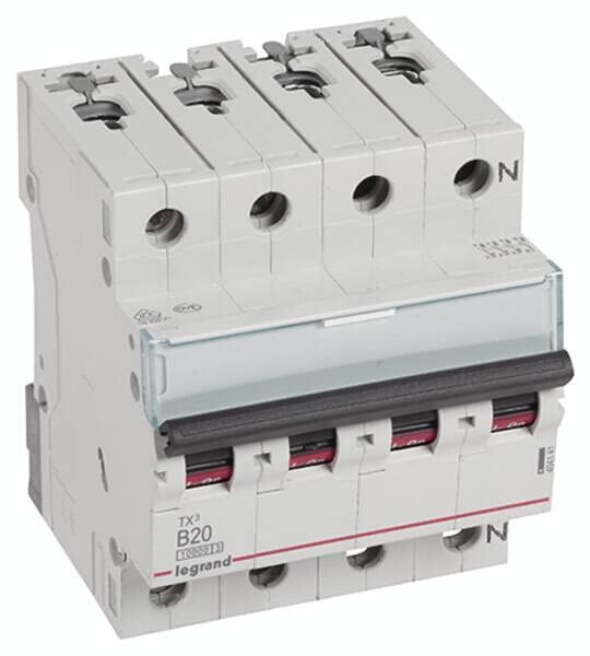 Legrand Legrand 404141 TX3 LS-Schalter B 20A 3-polig+N 10kA 400VAC 4TE
