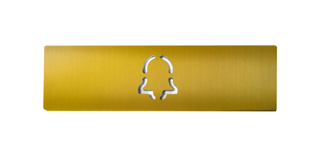 Doorbird DoorBird D21x Namensschild für eine Ruftaste, Glockensymbol – Gold-Optik (PVD)