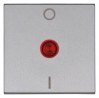 Kopp 491982001 HK07-Flächenwippe 2-polig mit Linse rot Farbe:stahlfarben