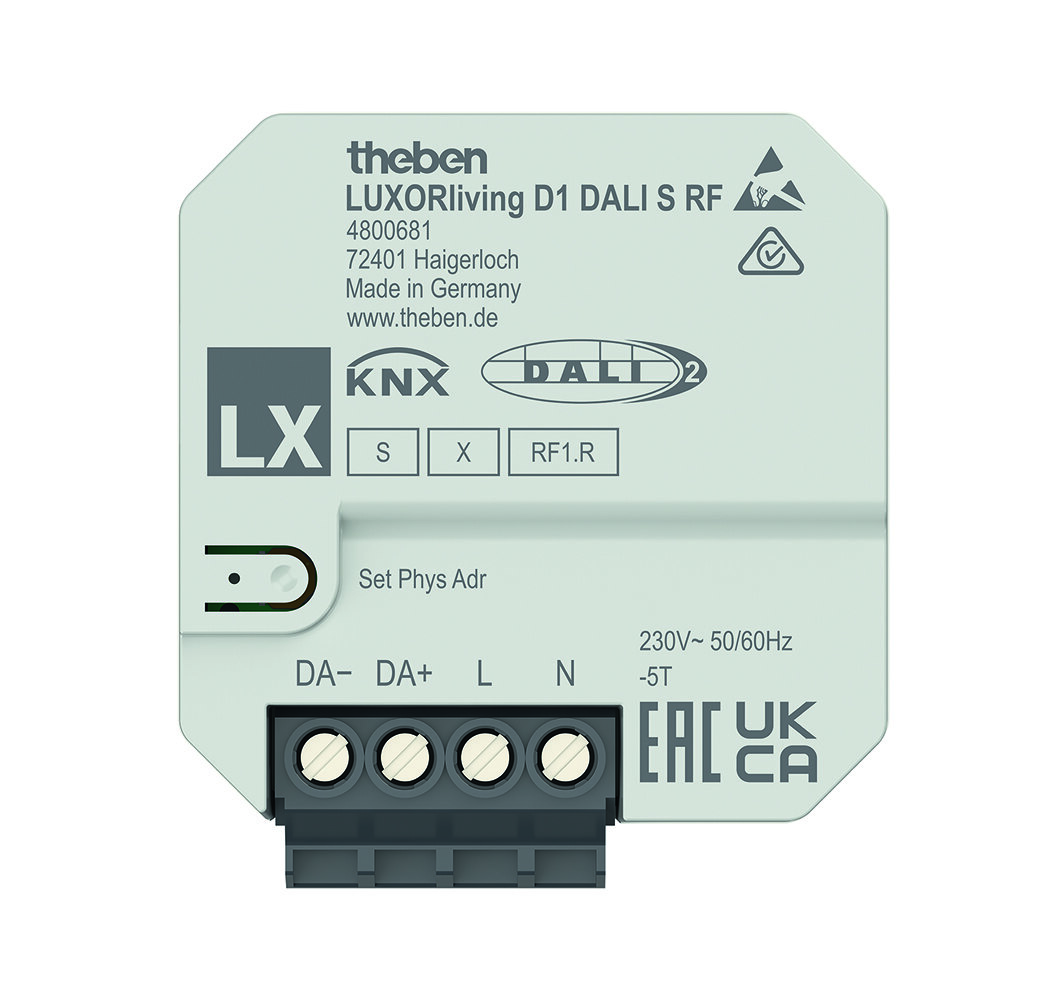 Theben Theben LUXORliving D1 DALI S RF 1-fach Funk DALI-Aktor DALI-2 Unterputz Smart Home 4800681