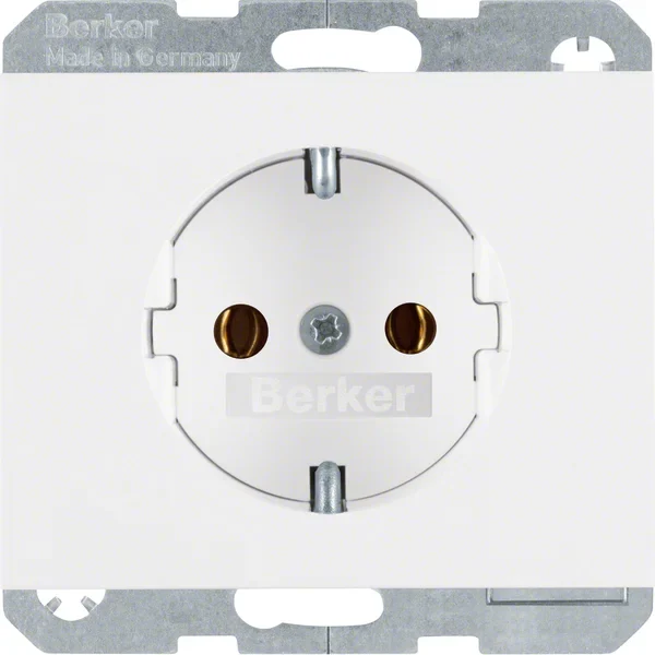 Berker Berker SCHUKO-Steckdose pws/gl ohne Klappdeckel 41157009