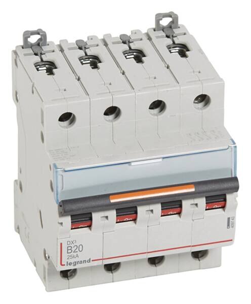 Legrand Legrand 409743 DX3 LS-Schalter B 20A 4-polig 25kA 400VAC 4TE