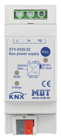 Bild vom Produkt: MDT Technologies KNX Busspannungsversorgung Reiheneinbaugerät, 320mA STV-0320.02