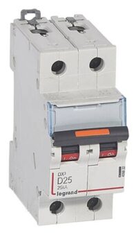 Legrand 409822 DX3 LS-Schalter D 25A 2-polig 25kA 400VAC 2TE