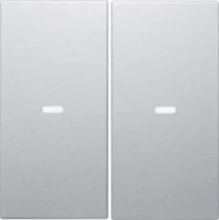 Berker Tast-Abdeckung 2-fach aluminium 80960383