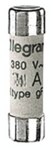 Legrand 012394 Zylindersicherung gG 0,5A 8,5x31,5 trägflink 400VAC 20kA ohne Kennm.