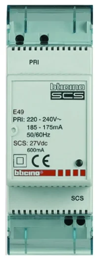 BTicino E49 Spannungsversorgung Kompakt 230VAC 27V DC SELV max.600mA 2TE DIN