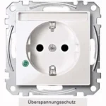 Merten SCHUKO-Steckdose pws/gl Übersp Sch Schriftf. MEG2305-0319
