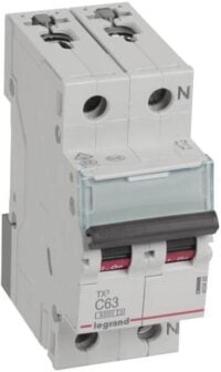 Legrand 403465 TX3 LS-Schalter C 63A 1-polig+N 6kA 230VAC 2TE