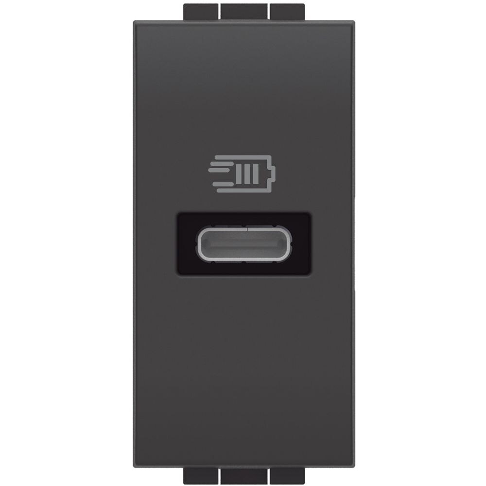 Legrand BTicino L4192C LivingLight USB-Lade- steckdose 1M m.1xUSB-C Anthrazit