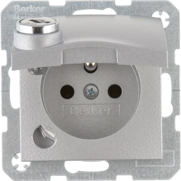 Berker Berker Steckdose mit Erdstift S.1,alu, ma, la 6768111404