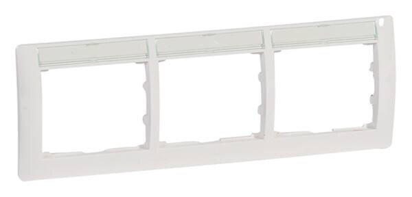 Legrand Legrand 771015 Rahmen 3-fach waagerecht Beschriftungsfeld Galea ultraweiß