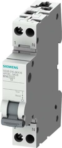 Siemens 5SV6016-7KK10 AFDD/MCB-Kombi 230V 6kA 1-polig+N C 10A Kompakt 1TE