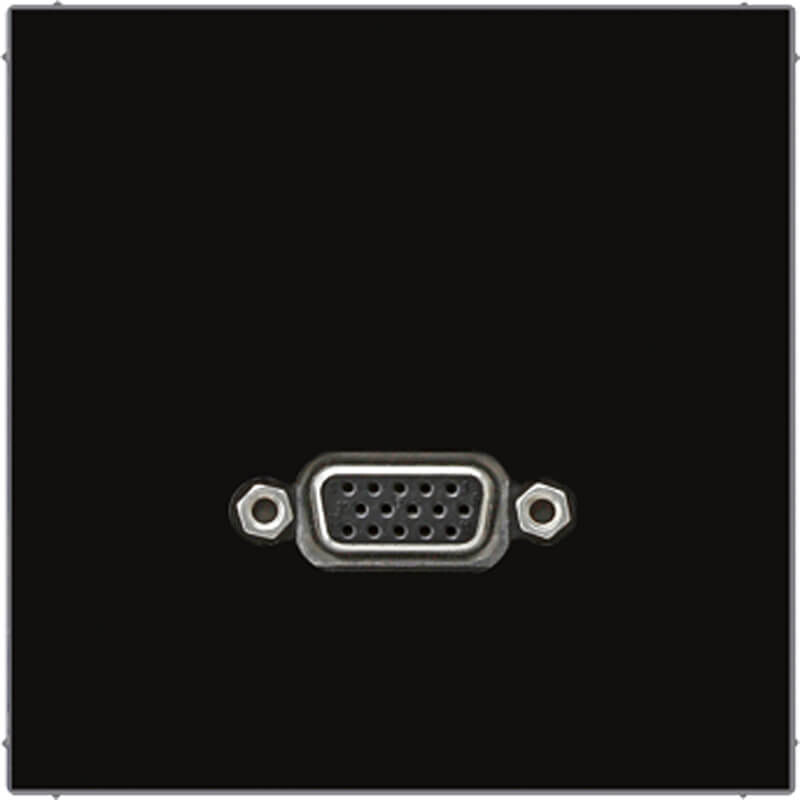 Jung Jung Multimedia-Anschluss schwarz VGA mit Tragring MA LS 1102 SW