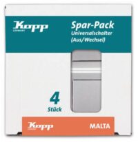 Kopp 622620052 Universalschalter 10AX 250V Malta Pack:4 silber