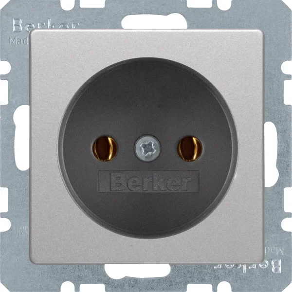 Berker Berker Steckdose alu/samt ohne Schutzkontakt 6161036084