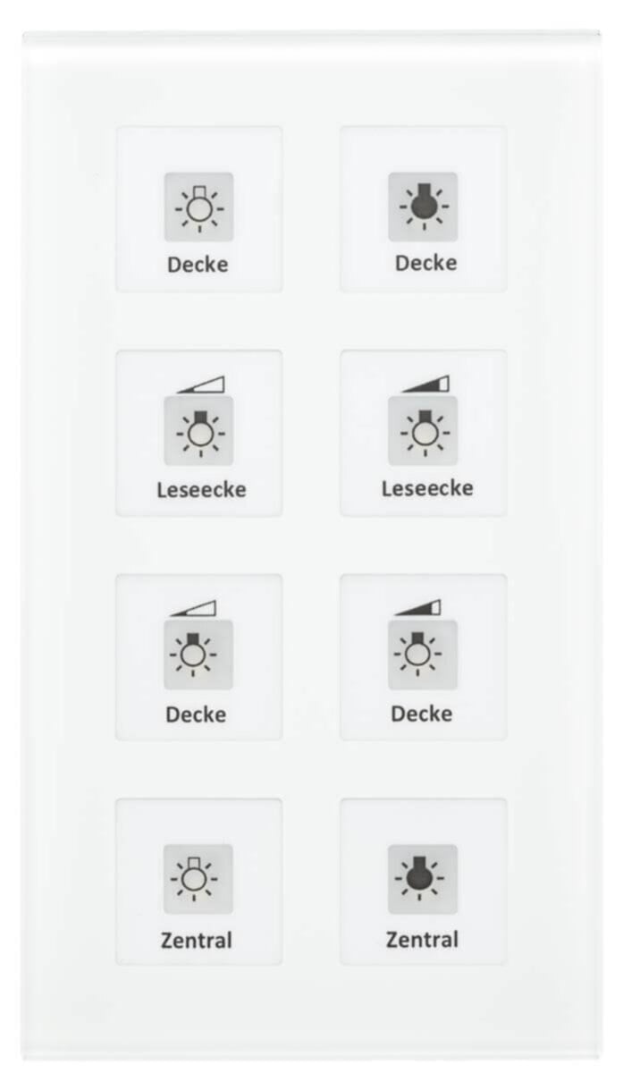 MDT Technologies KNX RF+ Funk Glastaster Plus 8-fach, weiß, RF-GTT8W.01