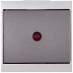 Kopp 621665084 Kontrollschalter mit Linse beleuchtet10AX 250V Malta anthrazit-silber