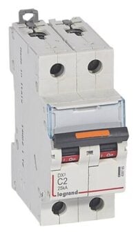 Legrand 409765 DX3 LS-Schalter C 2A 2-polig 25kA 400VAC 2TE