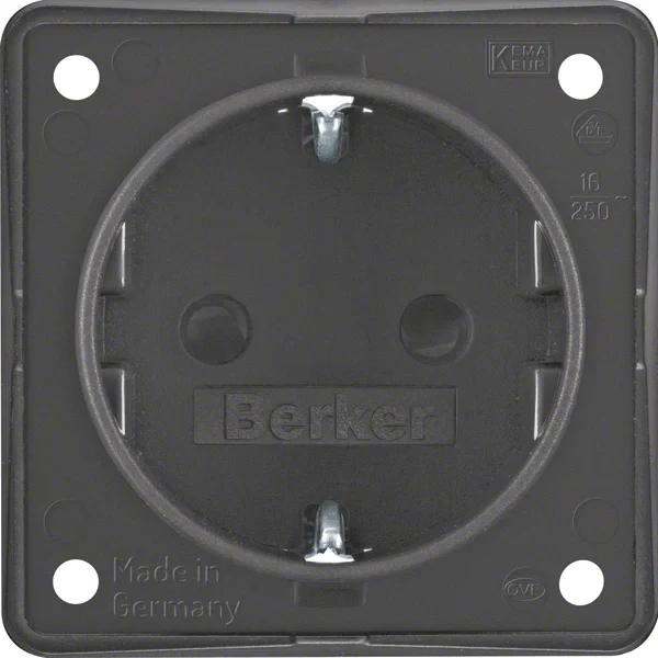 Berker Berker Schuko-Steckdoseanthrazit mit Steckklemmen 947792505