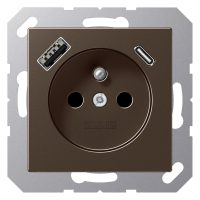 Jung A1520F-15CAMO Steckdose Frz/Belg m. USB Typ AC