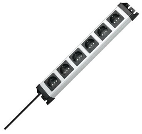 Kopp Kopp 226720018 Powerversal 6-fach 250V 16A IP20 482,5x71x58,3 silber-schwarz