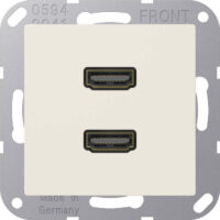 Jung Multimedia-Anschluss weiß 2 x HDMI mit Tragring MA A 1133
