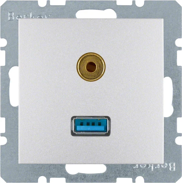 Berker Berker Steckdose USB/3,5mm Audio aluminium matt 3315391404