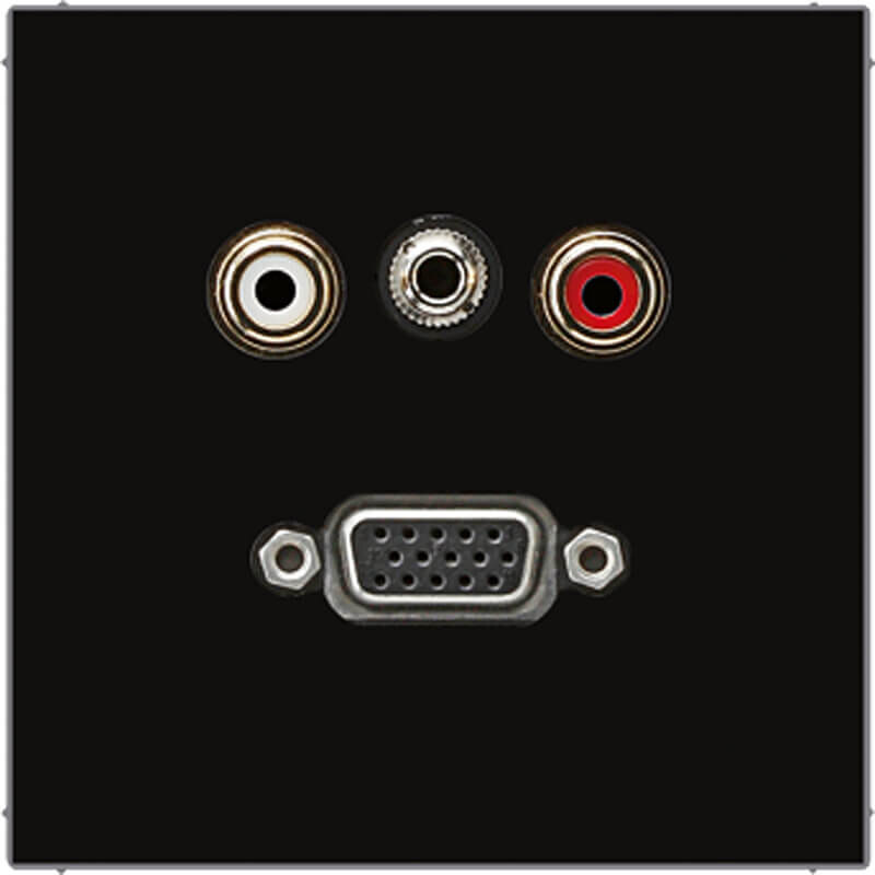 Jung Jung Multimedia-Anschluss schwarz Cinch/Klinke 3,5/VGA MA LS 1072 SW