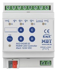 Bild vom Produkt: MDT Technologies LED Controller 4-Kanal 4/8A, RGBW, 4TE REG, AKD-0424R.02