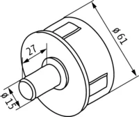 Somfy Walzenkapsel 63x1,5 mit Zapfen 15mm 9701116