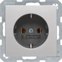 Berker SCHUKO-Steckdose alu/samt mit Schraubliftklemmen 41436084
