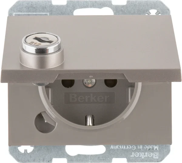 Berker Berker SCHUKO-Steckdose Edelstahl/lackiert Steckklemme, Schloss 47637004