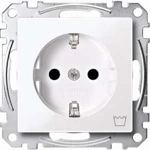 Merten SCHUKO-Steckdose alpinweiß/gl Kennz Waschmaschine MEG2352-0325