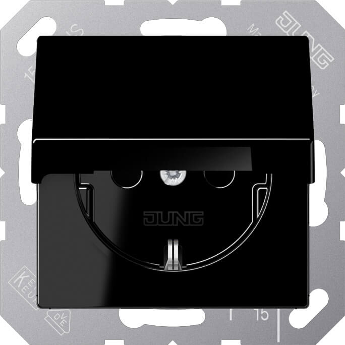 Jung Jung SCHUKO Steckdose 16 A 250 V, schwarz A 1520 NBFKL SW