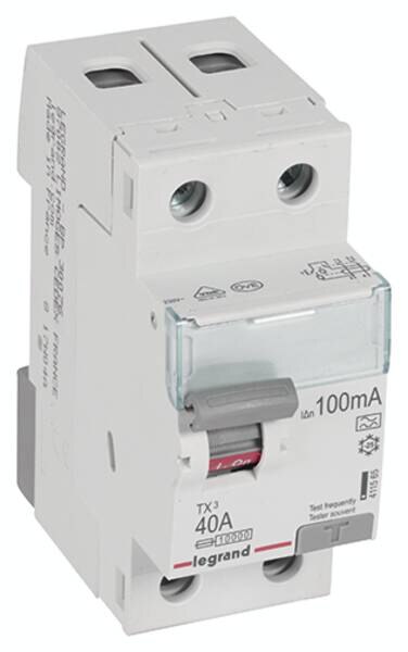 Legrand Legrand 411565 TX3 Fi-Schalter 40A 2-polig 100mA Typ A 230VAC 2TE