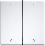 Eltako Doppelwippe lasergraviert für 55x55mm reinweiß I/O DW-FT55-rw+IO