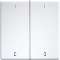 Eltako Doppelwippe lasergraviert für 55x55mm reinweiß I/O DW-FT55-rw+IO