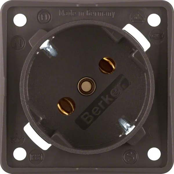 Berker Berker SCHUKO-Steckdose 45 Grad braun, damasziert 841852521