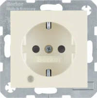 Berker SCHUKO-Steckdose weiß/gl Kontroll-LED 41108982