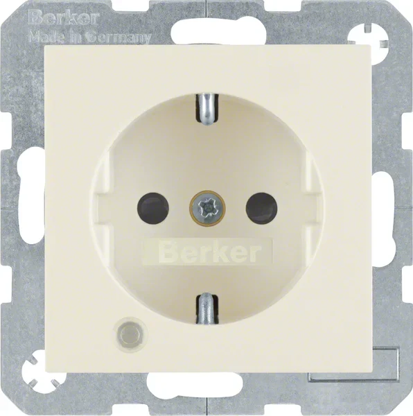 Berker Berker SCHUKO-Steckdose weiß/gl Kontroll-LED 41108982